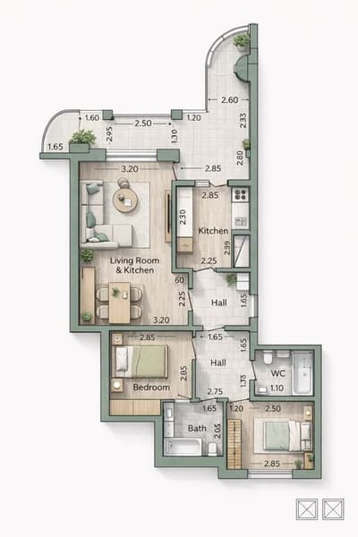 Продаётся квартира,Учтепинский район,Алгаритм (Ахмад) 62м2 !