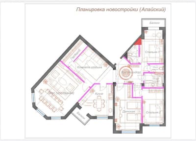5 комнатная квартира в новостройке ЖК Kamron Palace Алайский