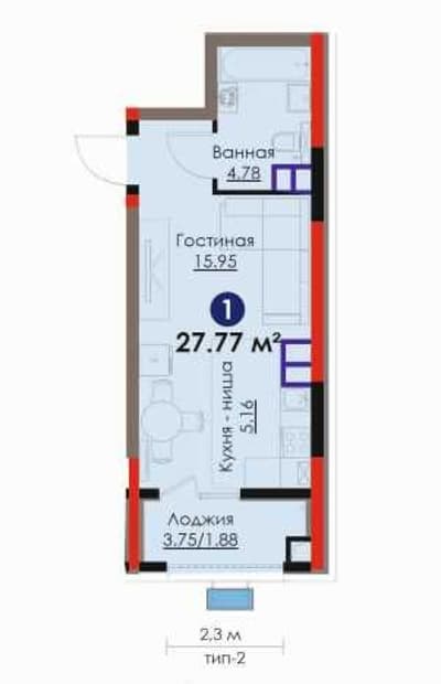 Яшнабадский р-н, ЖК Sad'o Comfort 2-1, -12%, 1/5/9, (LY)